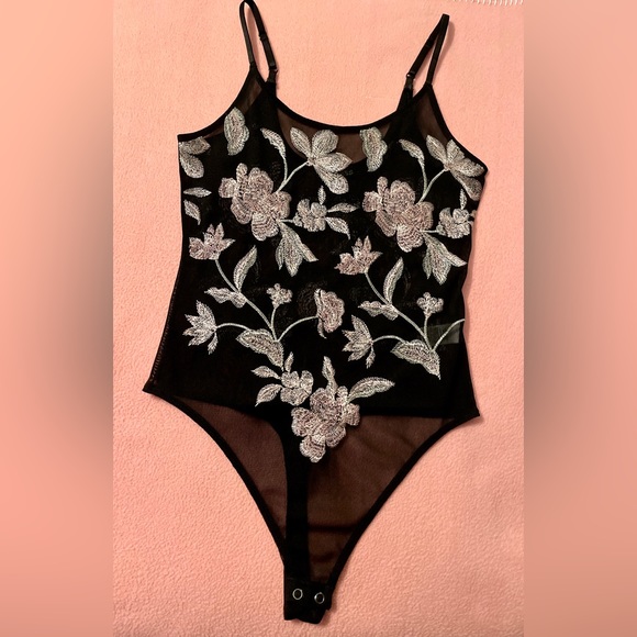 Express Tops Express Black Lace Bodysuit Poshmark